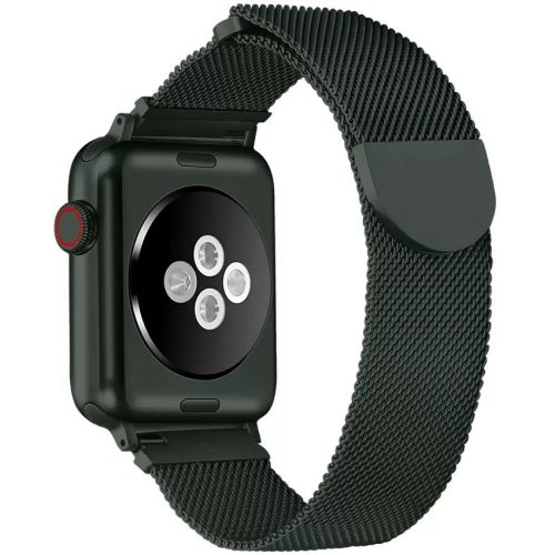 Apple Watch 4-6, SE, SE (2022) (42 / 44 mm) / Watch 7-9 (45 mm) / Watch Ultra 1-2 (49 mm), fém pótszíj, milánói stílus, 2 részes, Xprotector, fekete
