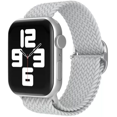 Apple Watch 4-6, SE, SE (2022) (38 / 40 mm) / Watch 7-9 (41 mm), textíl pótszíj, körpánt, szőtt stílusú, Xprotector, tört-fehér