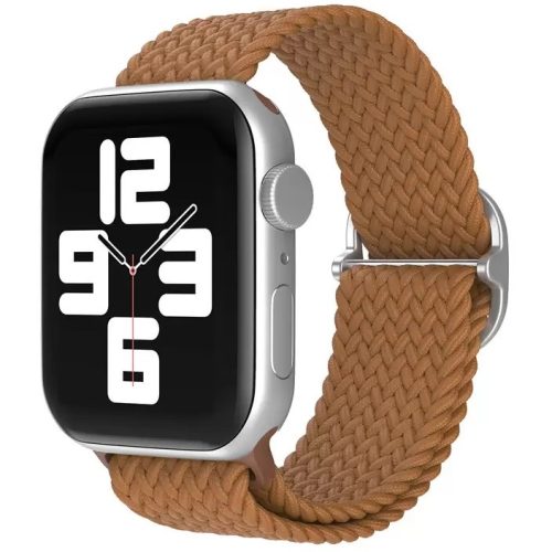 Apple Watch 4-6, SE, SE (2022) (38 / 40 mm) / Watch 7-9 (41 mm), textíl pótszíj, körpánt, szőtt stílusú, Xprotector, barna