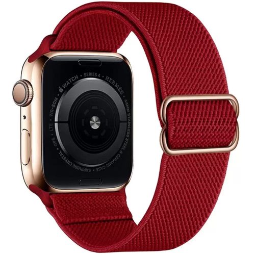 Apple Watch 4-6, SE, SE (2022) (38 / 40 mm) / Watch 7-9 (41 mm), textíl pótszíj, körpánt, Xprotector, piros