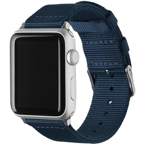 Apple Watch 4-6, SE, SE (2022) (38 / 40 mm) / Watch 7-9 (41 mm), műanyag pótszíj, szőtt, állítható, szőtt szíjtartó, Xprotector, sötétkék