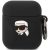 Bluetooth fülhallgató töltőtok tartó, szilikon, karabiner, napszemüveges lány minta, Apple AirPods, AirPods 2 kompatibilis, Karl Lagerfeld 3D Logo NFT Choupette Head, fekete