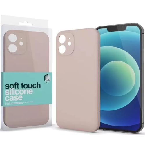 Apple iPhone 15 Pro, Szilikon tok, Xprotector Soft Touch Slim, púder-pink