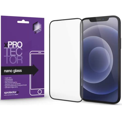 Huawei Honor Magic 5 Pro, Kijelzővédő fólia, ütésálló fólia (az íves részre is!), Tempered Glass (edzett üveg), Xprotector Nano Glass, fekete