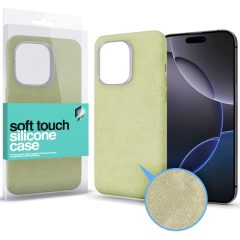   Apple iPhone 16, Műanyag hátlap védőtok, közepesen ütésálló, mikroszálas hátlap, Xprotector Soft Velvet, zöld