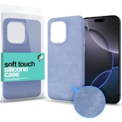   Apple iPhone 16, Műanyag hátlap védőtok, közepesen ütésálló, mikroszálas hátlap, Xprotector Soft Velvet, kék