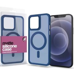   Apple iPhone 16 Pro Max, Műanyag hátlap védőtok + szilikon keret, Magsafe töltővel kompatibilis, Xprotector Matte Magsafe, áttetsző/kék