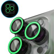   Apple iPhone 16 Pro / 16 Pro Max, Kamera lencsevédő fólia, ütésálló fólia, Tempered Glass (edzett üveg), sötétben világít, Xprotector Luminous, zöld