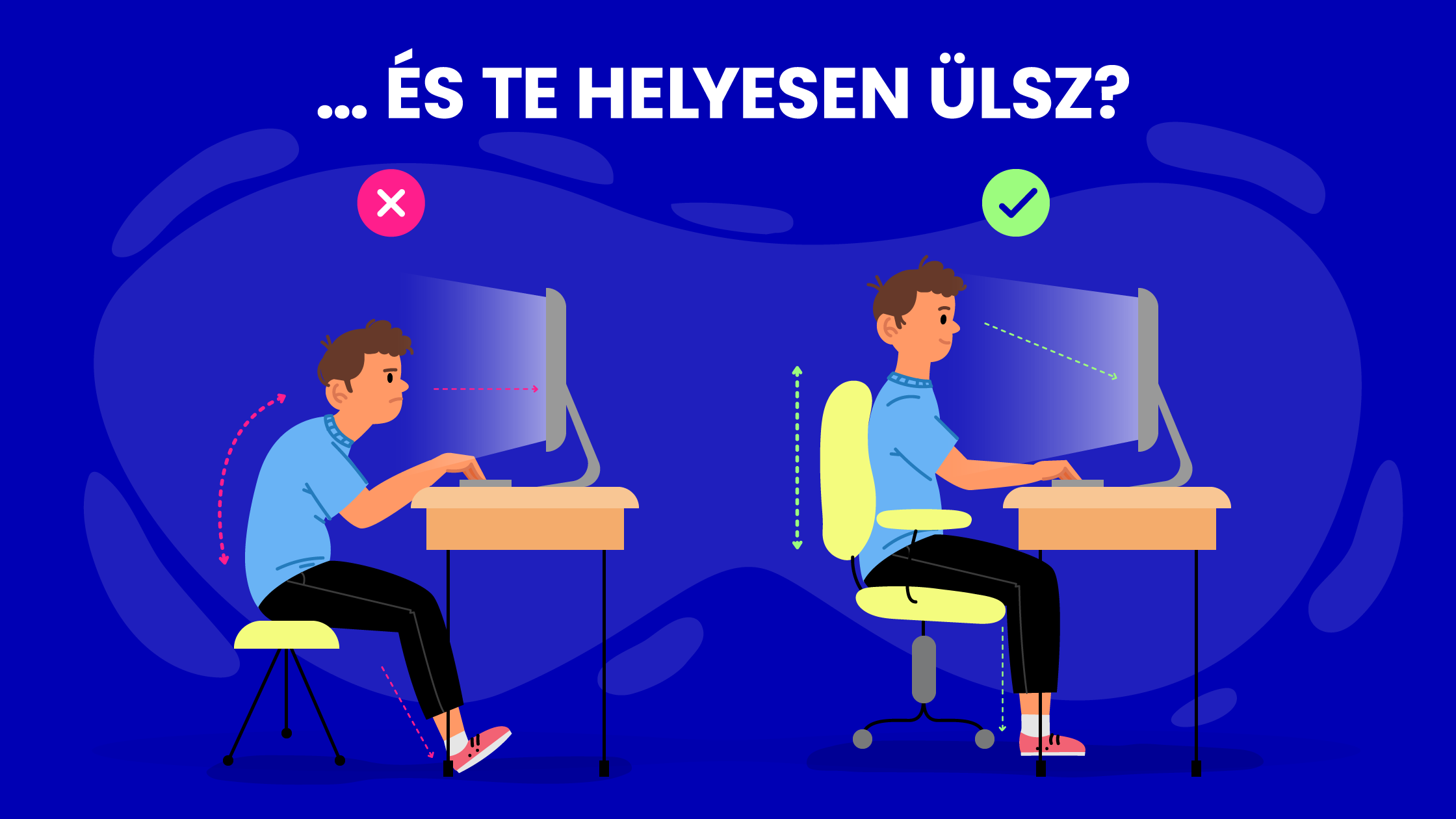 Helyes tartás munka közben