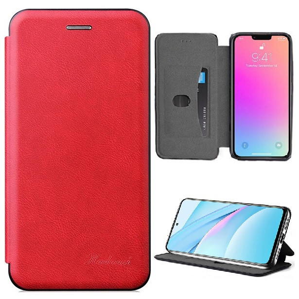 Xiaomi Redmi Note 8, Oldalra nyíló tok, stand, Wooze Protect And Dress Book, piros termék 2. képe