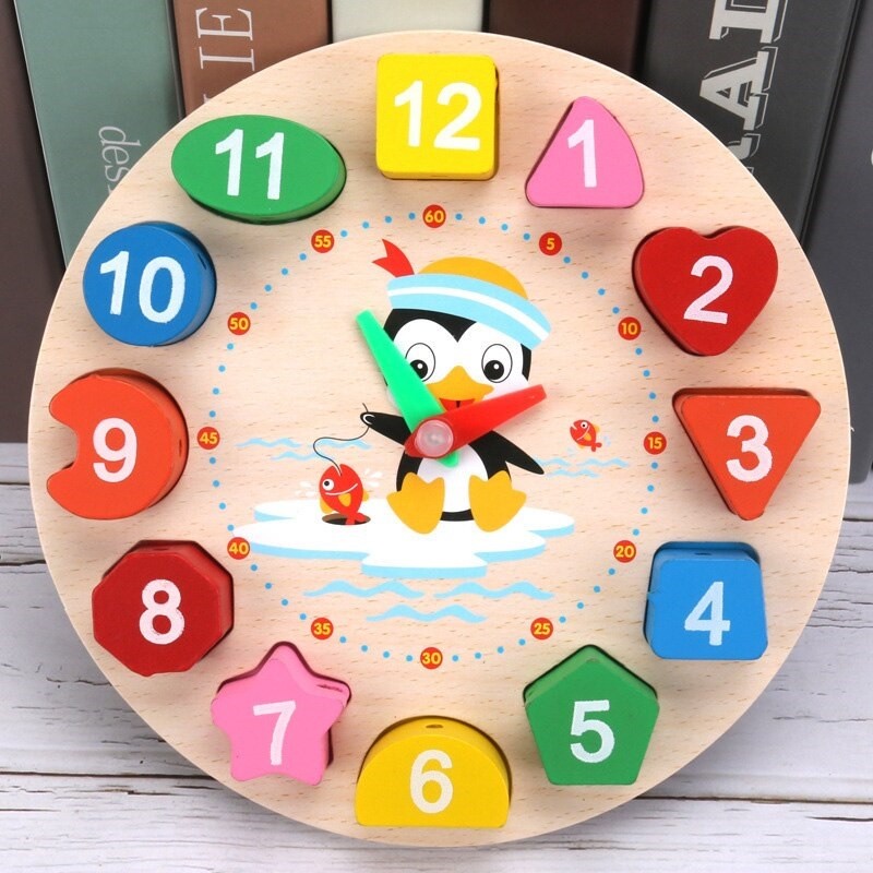 Fa mókás és készségfejlesztő puzzle óra, gyerekeknek, 12 db-os, Wooze Puzzle Clock, színes termék 2. képe