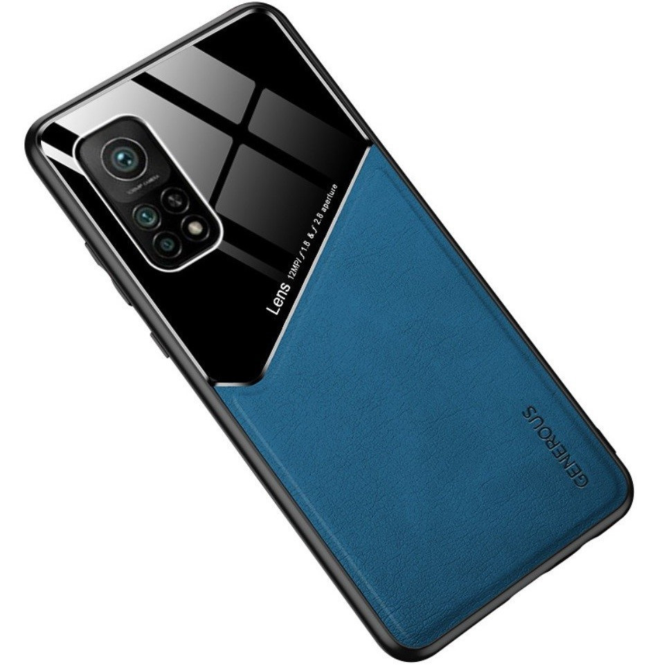 Huawei Honor 50 Pro, Szilikon tok, bőr és plexi hátlap, közepesen ütésálló, mágneses tartóval kompatibilis, Wooze Texture, kék termék 2. képe