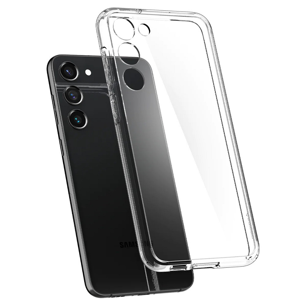 Samsung Galaxy S23 SM-S911, Műanyag hátlap védőtok + szilikon keret, Spigen Ultra Hybrid, átlátszó termék 2. képe