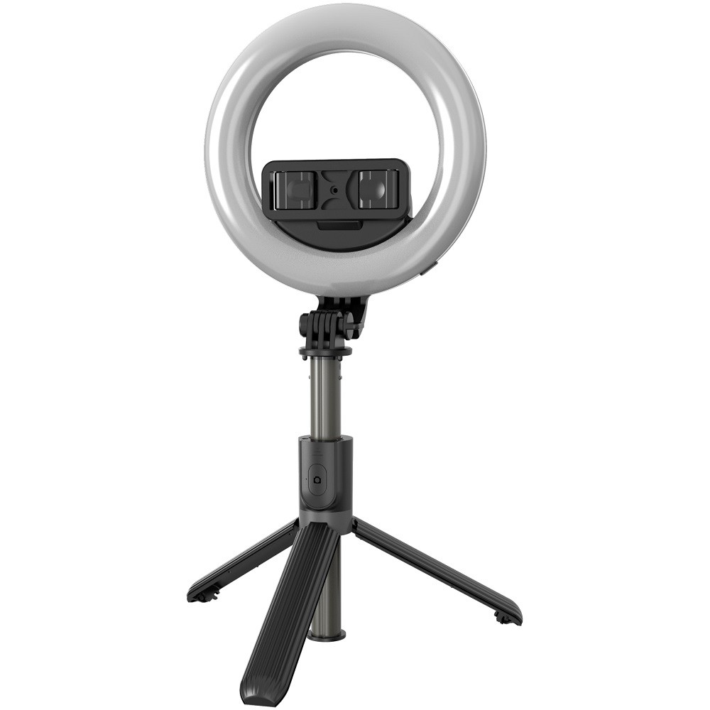 Prémium selfie bot, 19 - 90 cm, 360°-ban forgatható, exponáló gombbal, v4.0, bluetooth-os, tripod állvány funkció, világítással, fekete termék 2. képe