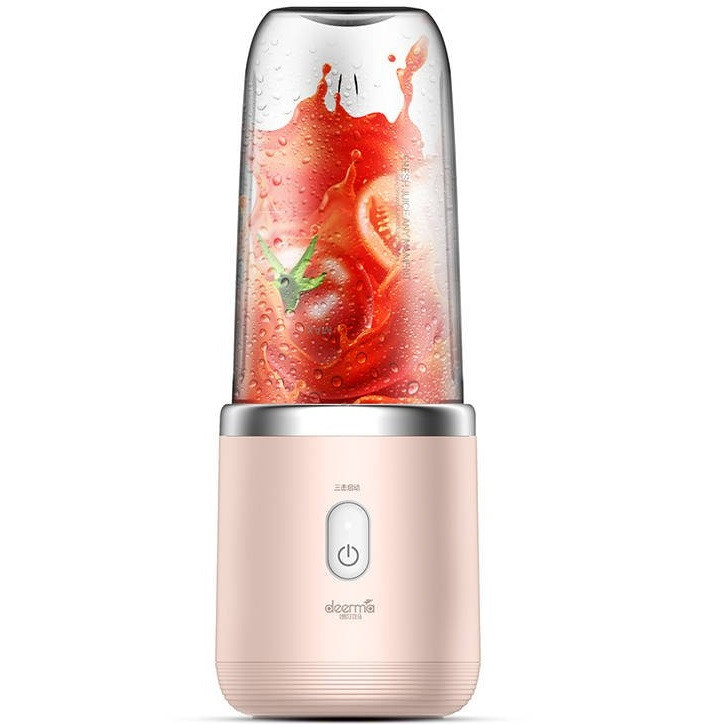 Turmixgép, vezeték nélküli, 140 W teljesítmény, 400 ml-es, hordozható, tölthető, Deerma NU05, vörösarany termék 2. képe