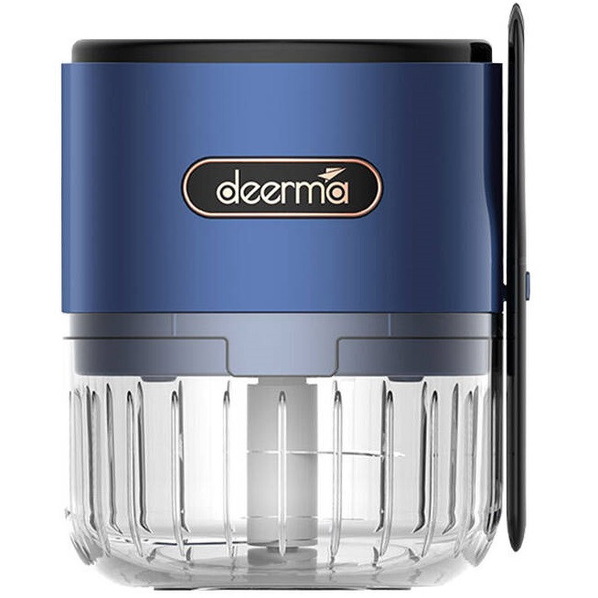 Konyhai aprító, daráló, vezeték nélküli, 40 W teljesítmény, 150 ml-es, hordozható, tölthető, Deerma JS100, sötétkék termék 2. képe