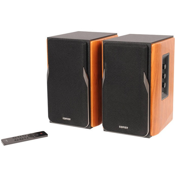 Hangszóró szett, Aktív, 2.0, 2 x 21W, Bluetooth, Optikai kimenet, Koaxiális csatlakozó, Line in, Edifier R1380DB, barna termék 2. képe