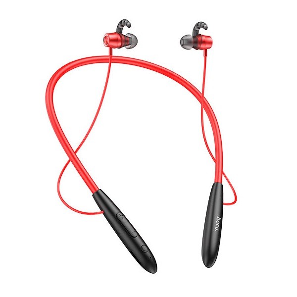 Bluetooth sztereó fülhallgató, v5.1, sportoláshoz, mikrofon, funkció gomb, hangerő szabályzó, kártyaolvasóval, Hoco ES61 Manner, piros termék 2. képe