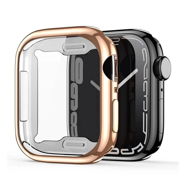Apple Watch 7 (41mm), Szilikon védőkeret, közepesen ütésálló, szíj nélkül, Dux Ducis Samo, vörösarany termék 2. képe