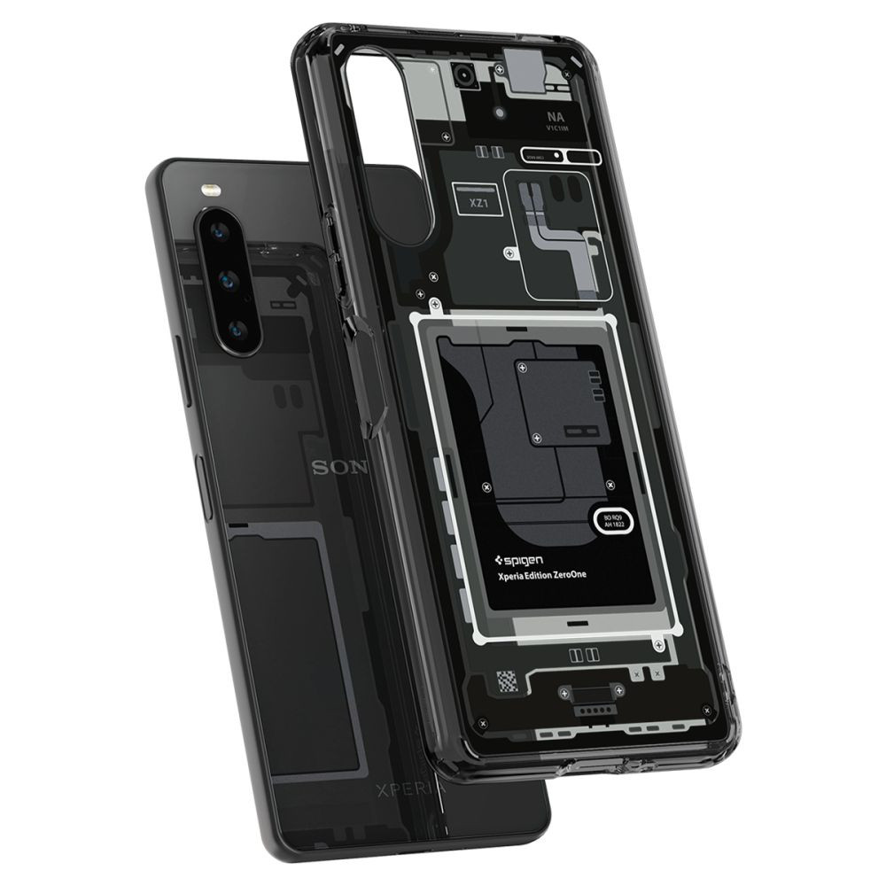 Google Pixel 8, Műanyag hátlap védőtok + szilikon keret, Telefon belső minta, Spigen Ultra Hybrid Zero One, átlátszó/füst termék 2. képe