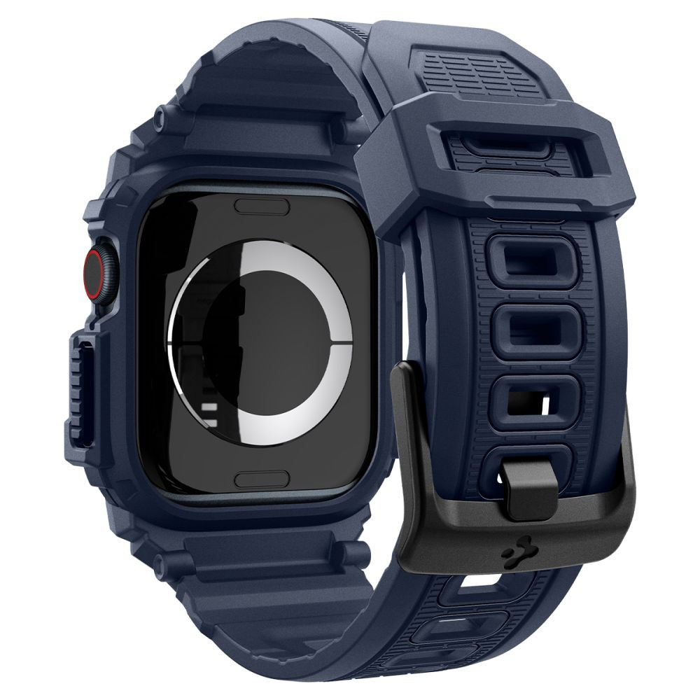 Apple Watch Ultra 1-2 (49 mm), Szilikon védőkeret, ütésálló, szíjjal, Spigen Rugged Armor Pro, sötétkék termék 2. képe