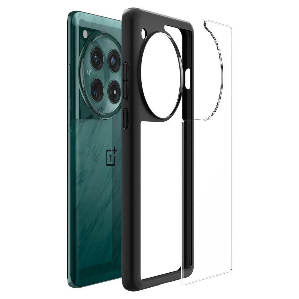 OnePlus 12, Műanyag hátlap védőtok + szilikon keret, Spigen Ultra Hybrid, átlátszó termék 2. képe