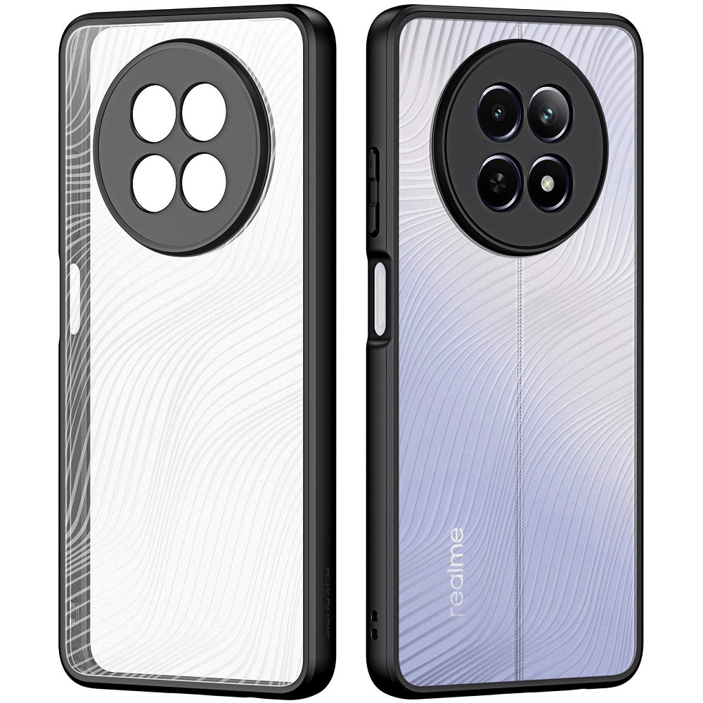 Realme 12x, Műanyag hátlap védőtok + szilikon keret, hullám minta, Dux Ducis Aimo, áttetsző/fekete termék 2. képe