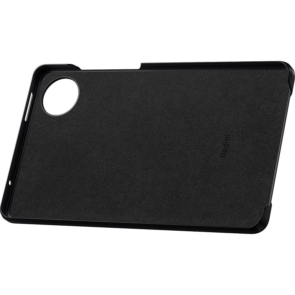 Xiaomi Redmi Pad SE (8.7), Műanyag hátlap védőtok, bőrrel bevont hátlap, mikroszálas belső, kitámasztóval, kézpánt, fekete, gyári termék 2. képe