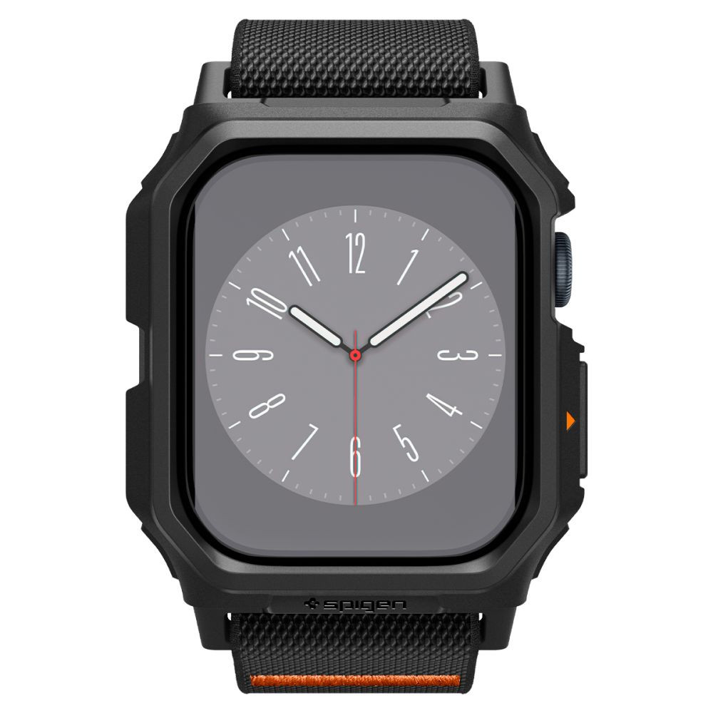 Apple Watch 10 (42 mm), textíl pótszíj, szilikon keret, közepesen ütésálló, Spigen Lite Fite Pro, fekete termék 2. képe