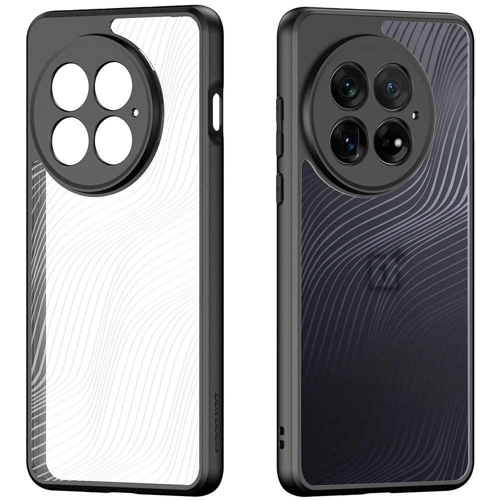 OnePlus 13, Műanyag hátlap védőtok + szilikon keret, hullám minta, Dux Ducis Aimo, áttetsző/fekete termék 2. képe