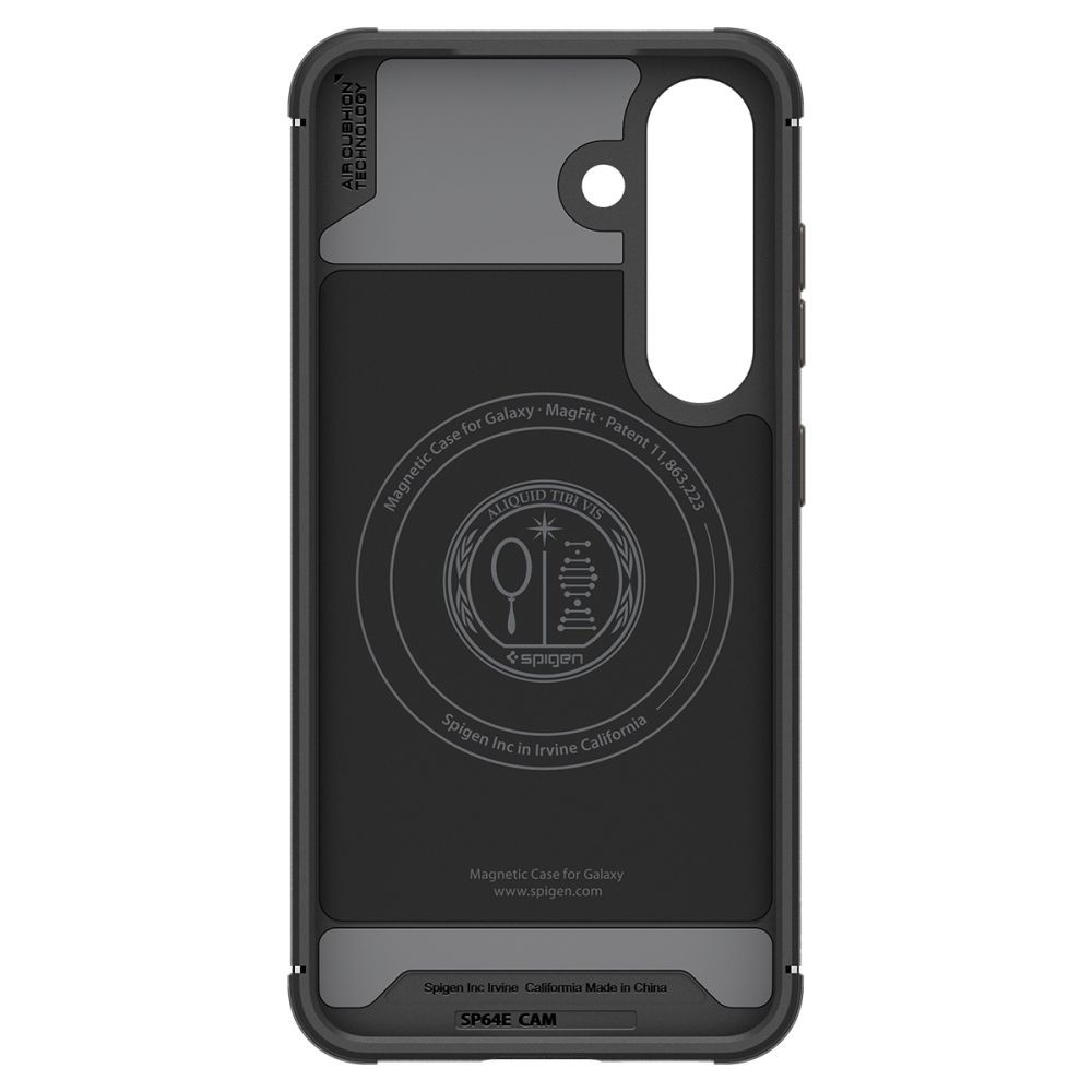 Samsung Galaxy S25 SM-S931, Szilikon tok, Magsafe töltővel kompatibilis, pöttyös minta, Spigen Core Armor Mag, fekete termék 2. képe