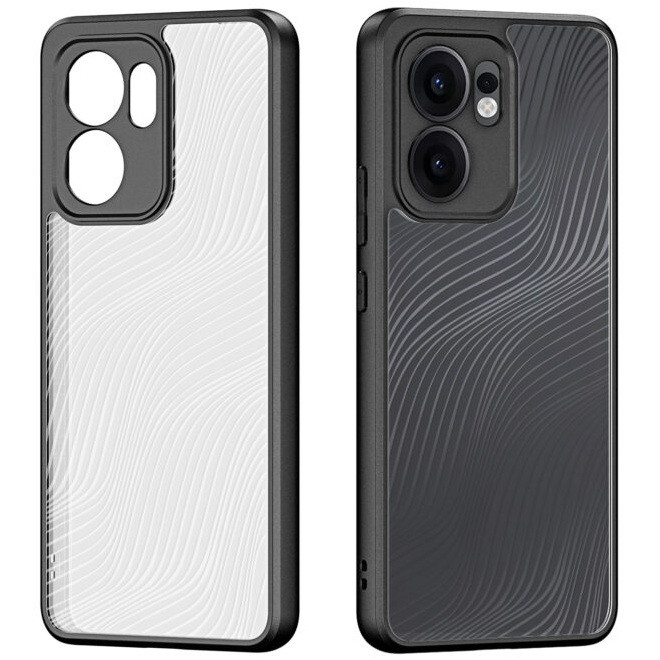 Oppo Reno13 F 4G / Reno13 F 5G, Műanyag hátlap védőtok + szilikon keret, hullám minta, Dux Ducis Aimo, áttetsző/fekete termék 2. képe