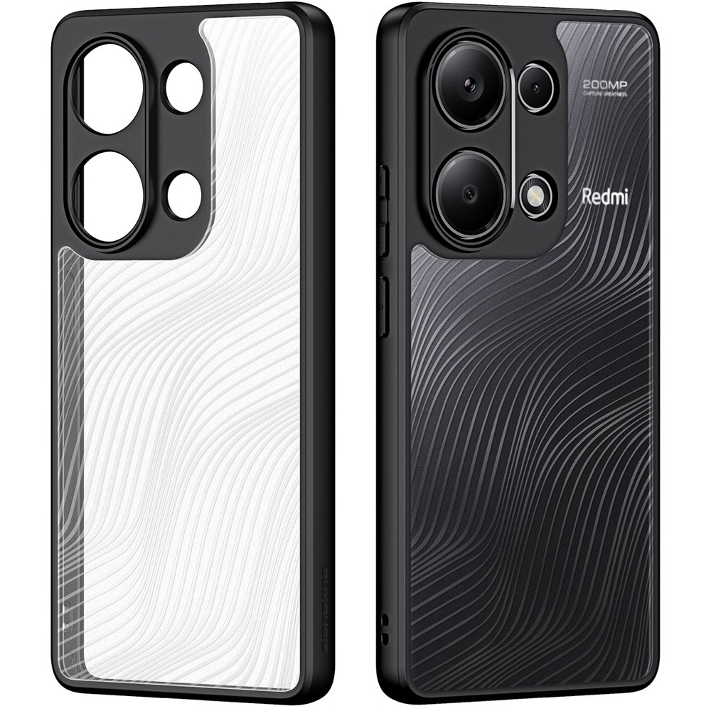 Xiaomi Redmi Note 14 Pro 4G (Global), Műanyag hátlap védőtok + szilikon keret, hullám minta, Dux Ducis Aimo, áttetsző/fekete termék 2. képe