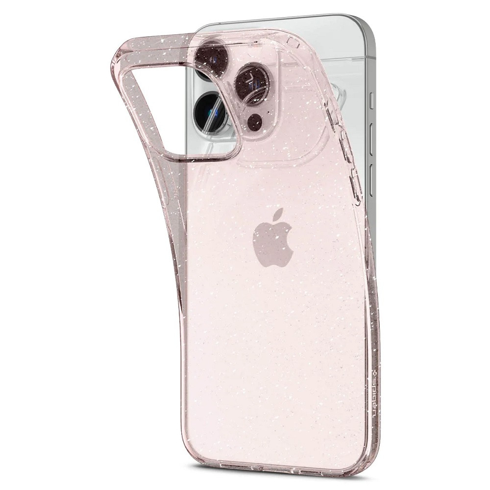 Apple iPhone 14 Pro, Szilikon tok, Spigen Liquid Crystal Glitter, átlátszó/vörösarany termék 2. képe
