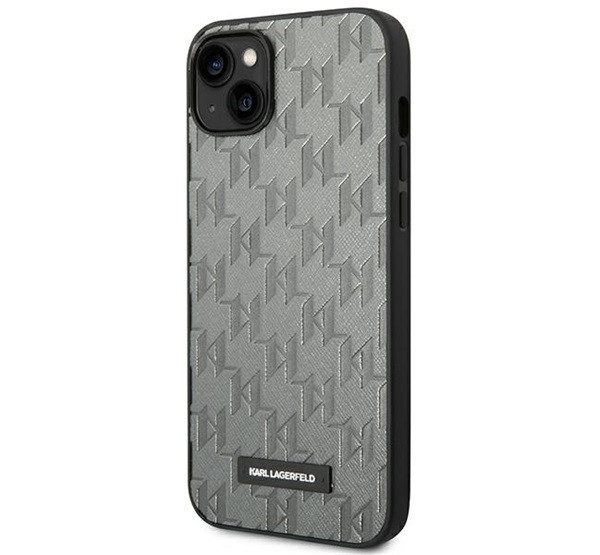 Karl Lagerfeld Saffiano Mono Metal Apple iPhone 14 Plus hátlap tok, szürke termék 2. képe