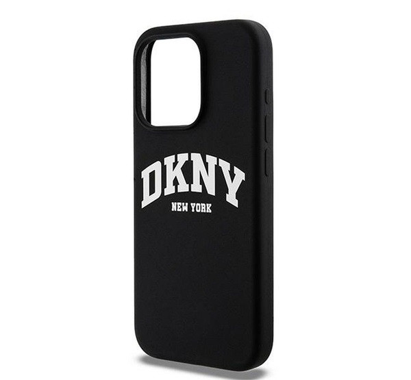 DKNY Liquid Silicone Arch Logo iPhone 15 Pro Magsafe tok, fekete termék 2. képe