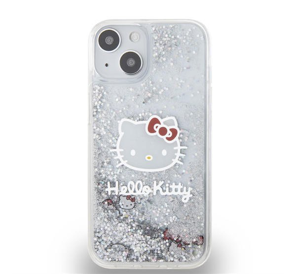 Hello Kitty Liquid Glitter Electroplating Head Logo Apple Iphone 13 hátlap tok, átlátszó termék 2. képe