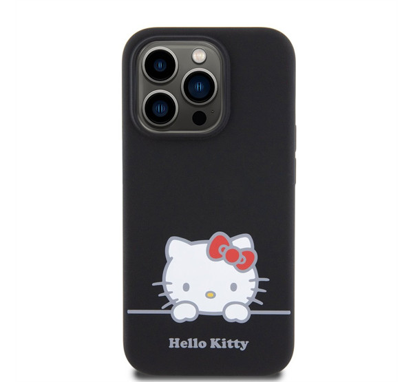 Hello Kitty Liquid Silicone Daydreaming Logo Apple Iphone 15 Pro hátlap tok, fekete termék 2. képe