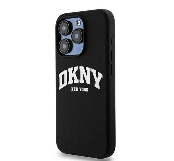 DKNY Liquid Silicone Arch Logo iPhone 15 Plus MagSafe hátlap tok, fekete termék 2. képe