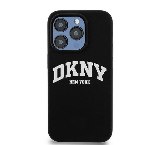 DKNY Liquid Silicone Arch Logo iPhone 14 Pro Magsafe hátlap tok, fekete termék 2. képe