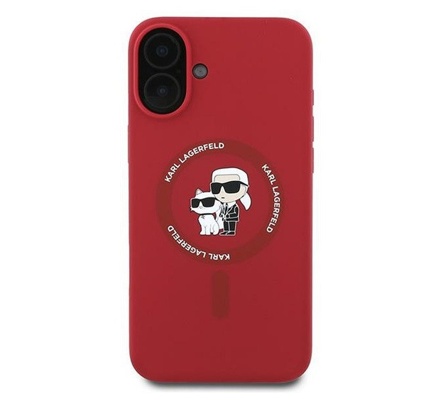 Karl Lagerfeld Silicone KC Heads Ring Apple iPhone 16 Plus hátlap tok, piros termék 2. képe