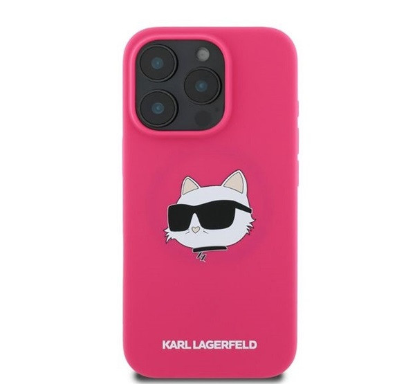 Karl Lagerfeld Silicone Choupette Head Print Apple iPhone 16 Pro Max Magsafe kompatibilis hátlap tok, rózsaszín termék 2. képe