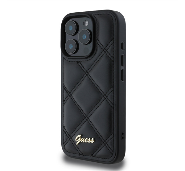 Guess PU Leather Quilted Apple iPhone 16 Pro hátlap tok, fekete termék 2. képe