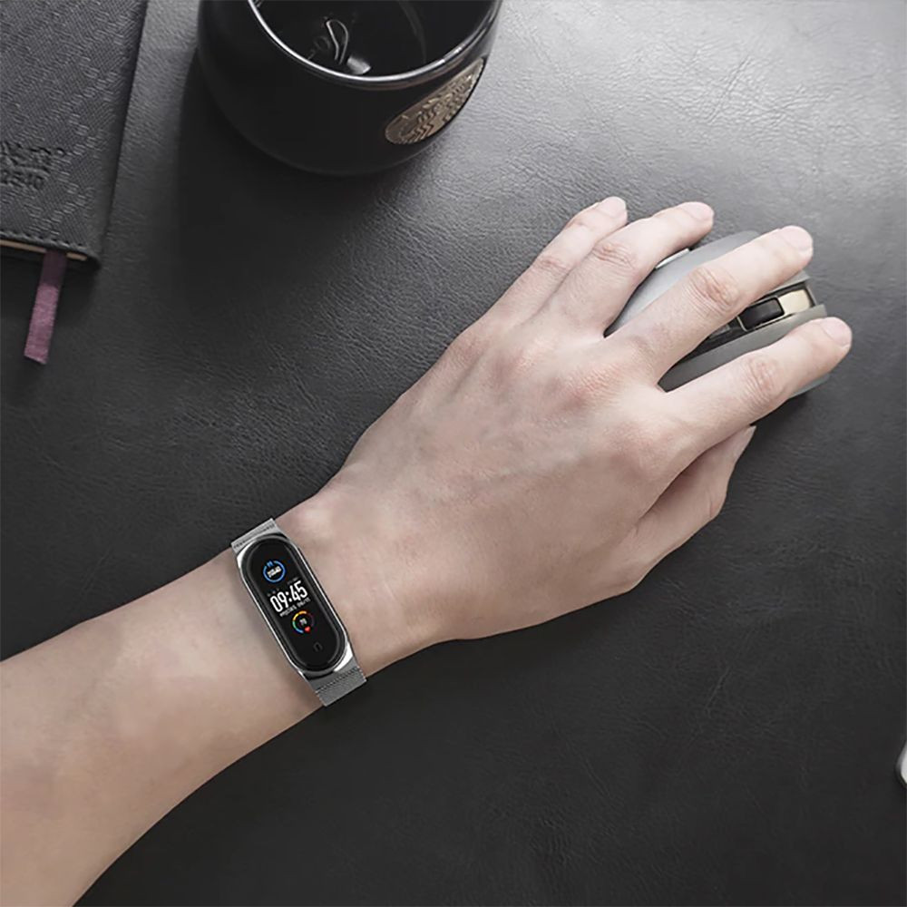 Xiaomi Mi Smart Band 7, fém pótszíj, TP Stainless, fekete termék 2. képe