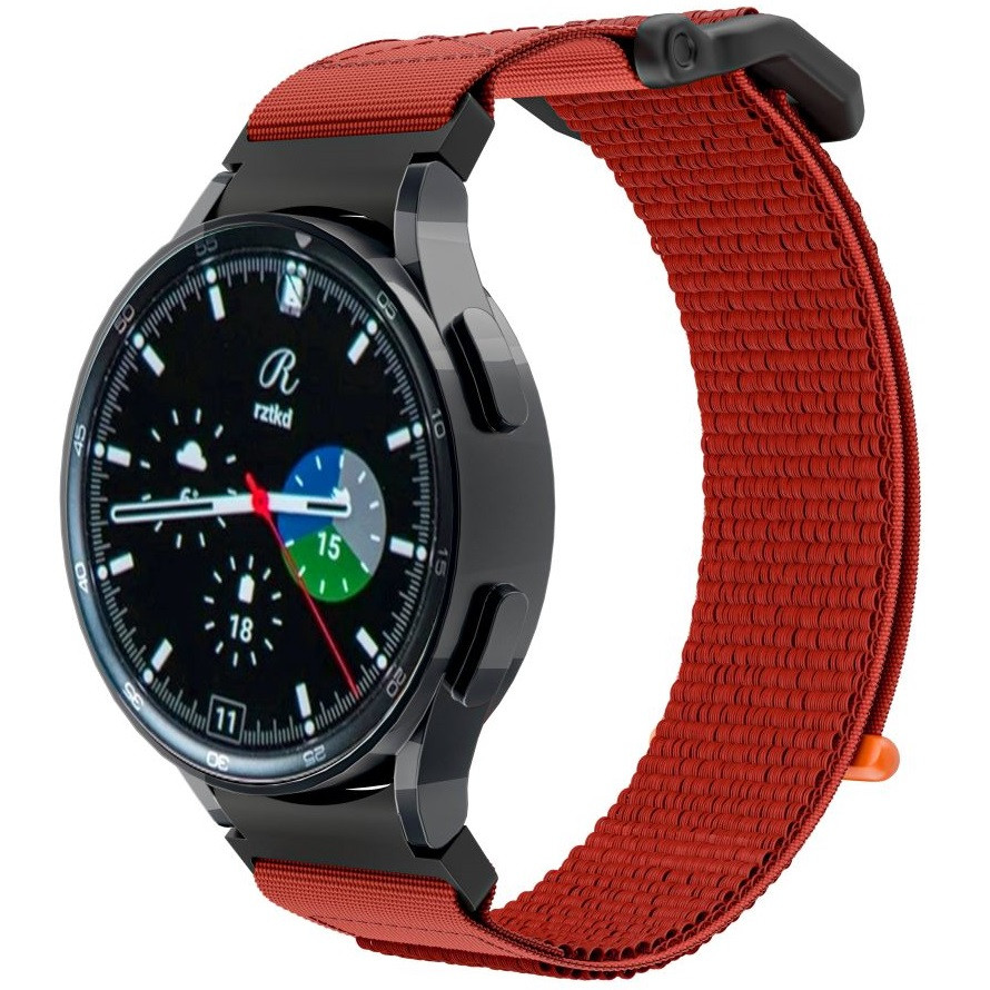 Samsung Galaxy Watch 4 / 5 / 5 Pro / 6 (40 / 44 / 45mm) / Watch 4 Classic / 6 Classic (42 / 43 / 46mm), textíl pótszíj, nylon, állítható, TP Scout, narancssárga termék 2. képe