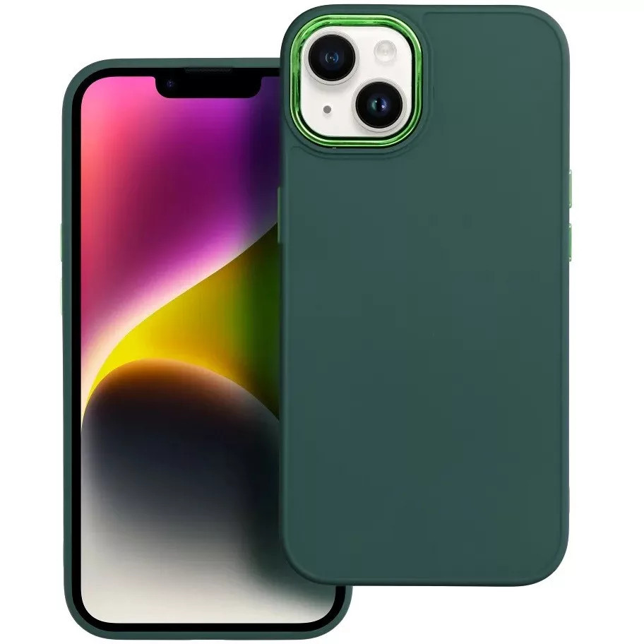 Xiaomi 13, Szilikon tok, közepesen ütésálló, fémhatású kamera keret, Frame Case, zöld termék 2. képe