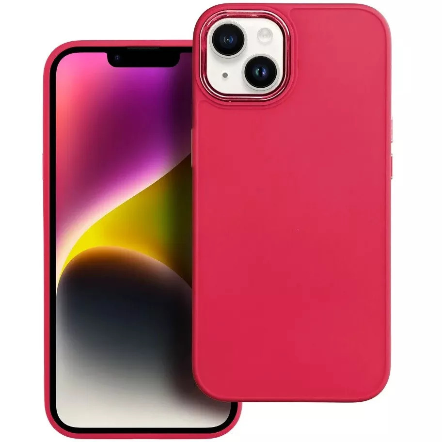 Samsung Galaxy A35 5G SM-A356B, Szilikon tok, közepesen ütésálló, fémhatású kamera keret, Frame Case, magenta termék 2. képe