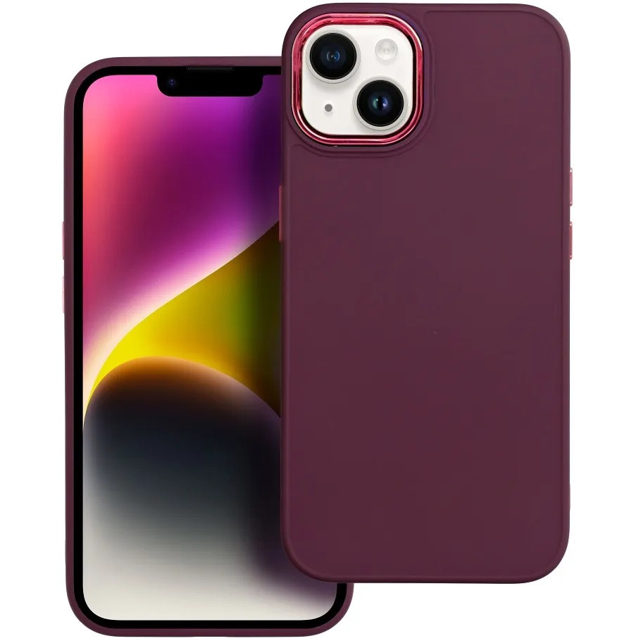 Apple iPhone 16 Pro Max, Szilikon tok, közepesen ütésálló, fémhatású kamera keret, Frame Case, lila termék 2. képe
