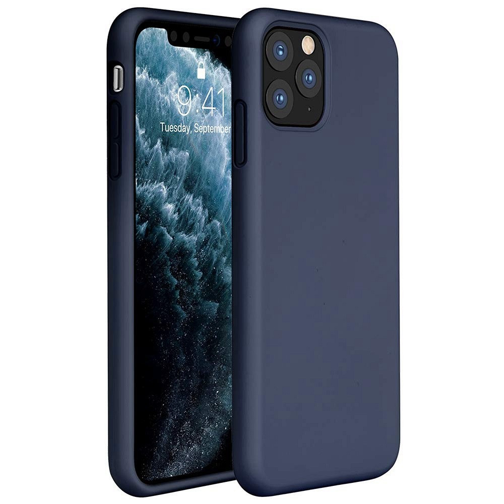 Apple iPhone 12, Szilikon tok, Wooze Liquid Silica Gel, sötétkék akciós termékkép 1