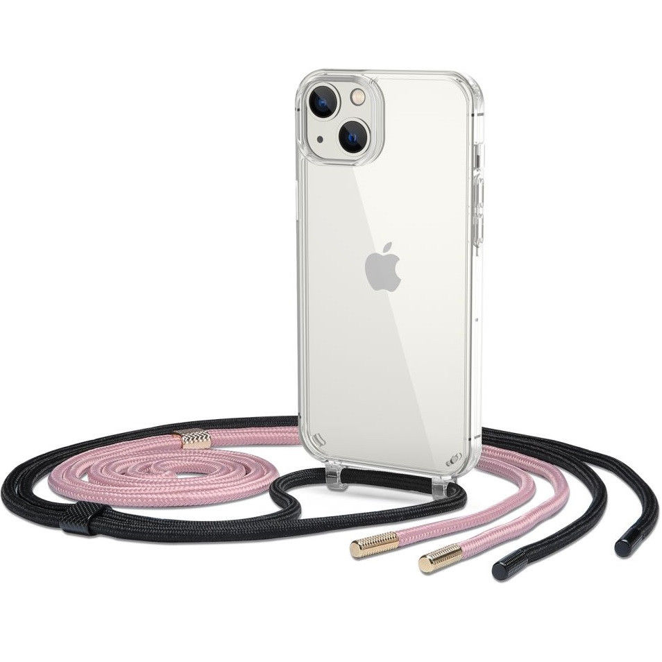 Apple iPhone 14 Plus, Szilikon védőkeret + műanyag hátlap, nyakbaakasztó, FlexAir Chain, átlátszó akciós termékkép 1